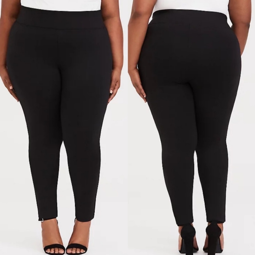 Torrid Studio Black Ponte Slim Fix Crop Pixie Pants Size 1X Short